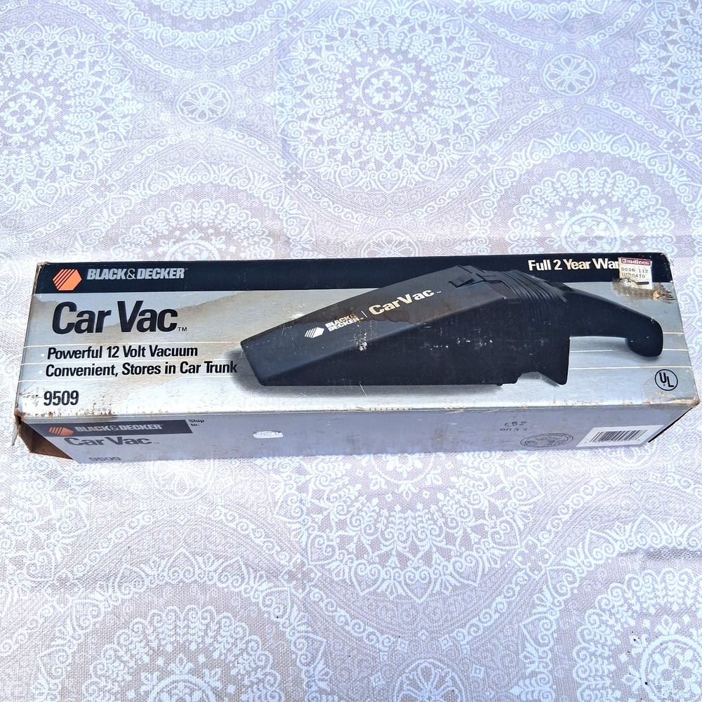 Vtg.‎ Black & Decker CarVac 12v DC Car Vacuum Cleaner/Dust Buster #9509 16' Cord